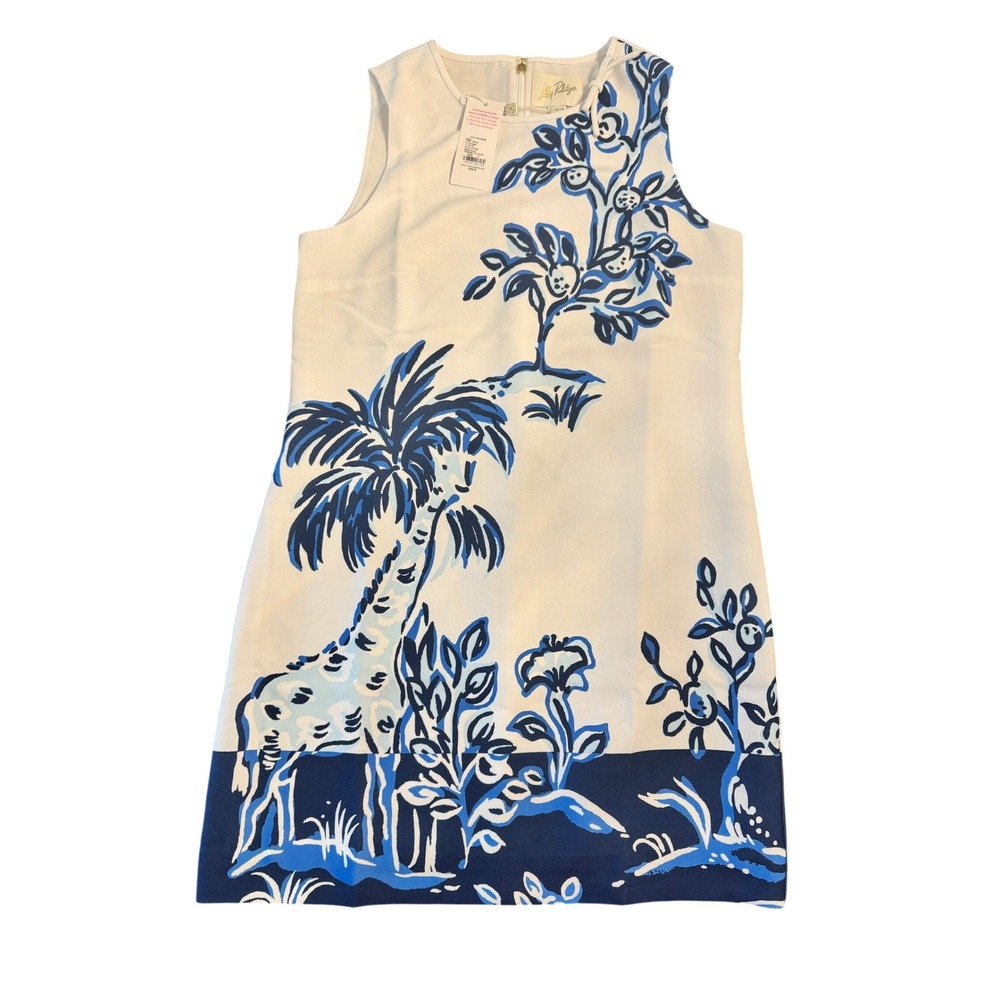 Lilly Pulitzer Julienne Shift Dress Resort White Oversized Tall Tales - Size 4